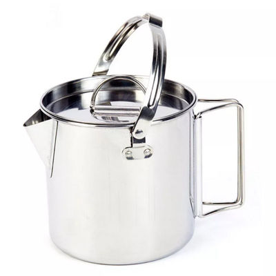 1.2L 야영 요리는 찻주전자를 야영시키는 접는 핸들 스테인레스 강에서 설정했습니다