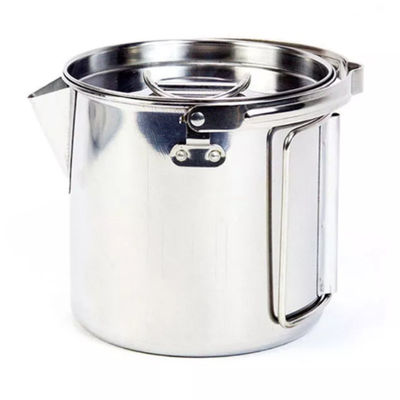 1.2L 야영 요리는 찻주전자를 야영시키는 접는 핸들 스테인레스 강에서 설정했습니다