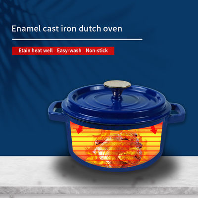 에나멜 코팅 Cast Iron Round Cocotte 세트 모자를 가진 미니 네덜란드 오븐