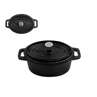 매트 블레이크는 철 라운드 캐서롤 10*5cm 내부 검은색 에나멜 코팅을 던졌습니다