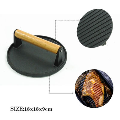 언론과 검은 BBQ 프리 단련된 무쇠 전철 팬 51*26cm