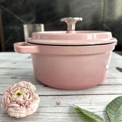 ISO9001 에나메일 된 Cast Iron Skillet Set With Casserole 네덜란드 오븐 / 프라이 팬