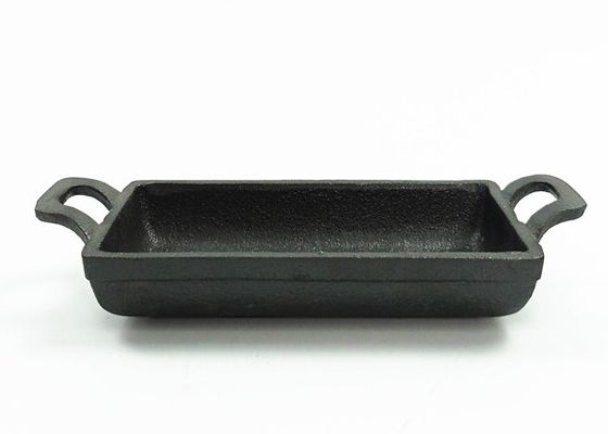 두배 핸들은 철 후라이팬 15.3*7.7cm 직사각형 딥 프라잉 팬을 던졌습니다