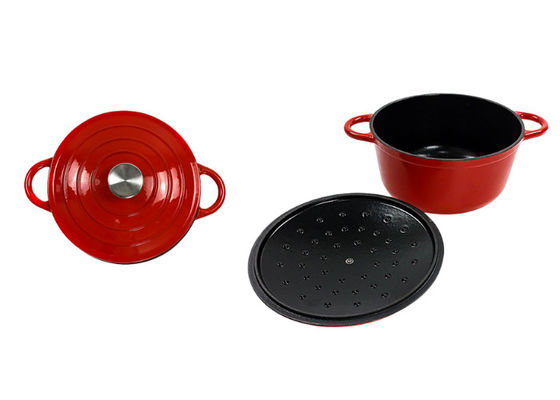 증명된 OEM ODM 21.3*10cm 빨강 무쇠 더치 오븐 ISO9001