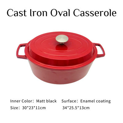 ISO9001 에나메일 된 Cast Iron Skillet Set With Casserole 네덜란드 오븐 / 프라이 팬