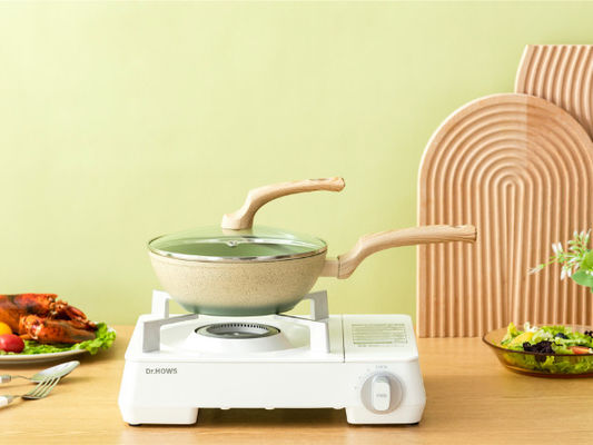 템퍼드 글라스 Lid와 비 점착 코팅과 13Inch 중국 알루미늄 중국 요리용 냄비 팬