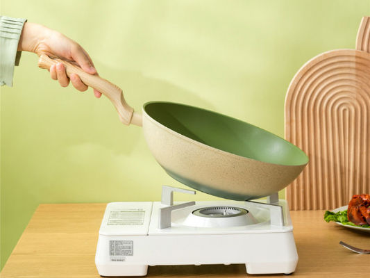 템퍼드 글라스 Lid와 비 점착 코팅과 13Inch 중국 알루미늄 중국 요리용 냄비 팬