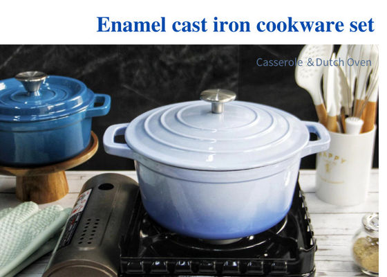 에나멜 코팅 Cast Iron Round Cocotte 세트 모자를 가진 미니 네덜란드 오븐