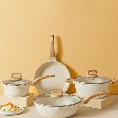 10 조각 반 스틱 알루미늄 냄비 의료 돌 냄비 세트