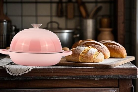 6QT 핑크 에나멜 합금 철 네덜란드 오븐