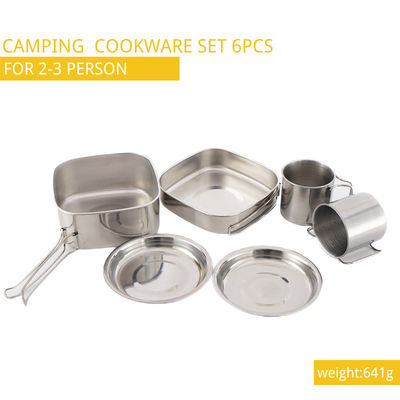 요리 세트 D14.7CM 스테인레스 강 야영 요리도구 6 PC / 세트 H6.8CM 야영
